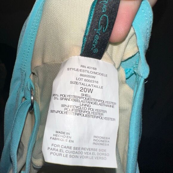 Aqua Green light blue flowy modest one swim tankini top - Picture 3 of 3